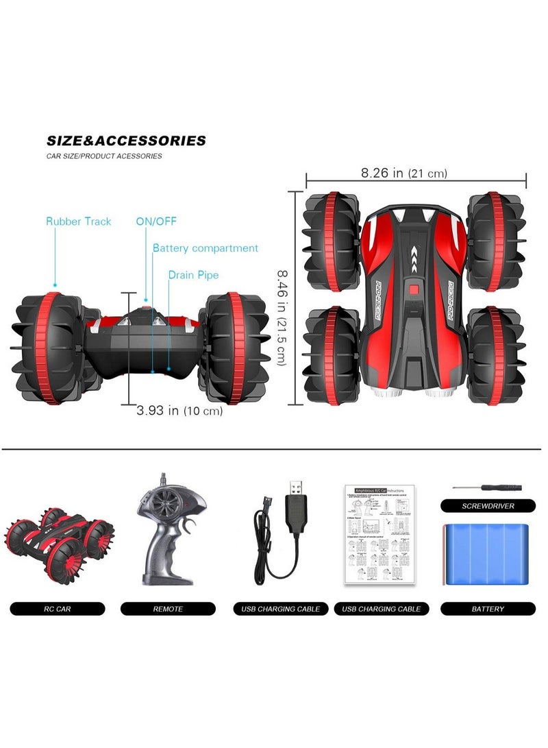 Toys Remote Control Cars Waterproof Cars Remote Control Cars for Children 6-12 Year Old Toys Cars Remote Control Amphibious Stunt Cars