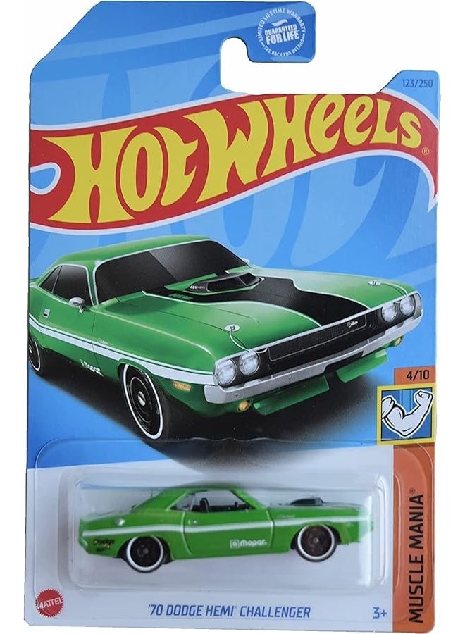 Hot Wheels '70 Dodge Hemi Challenger, Muscle Mania 4/10 [Green] 123/250