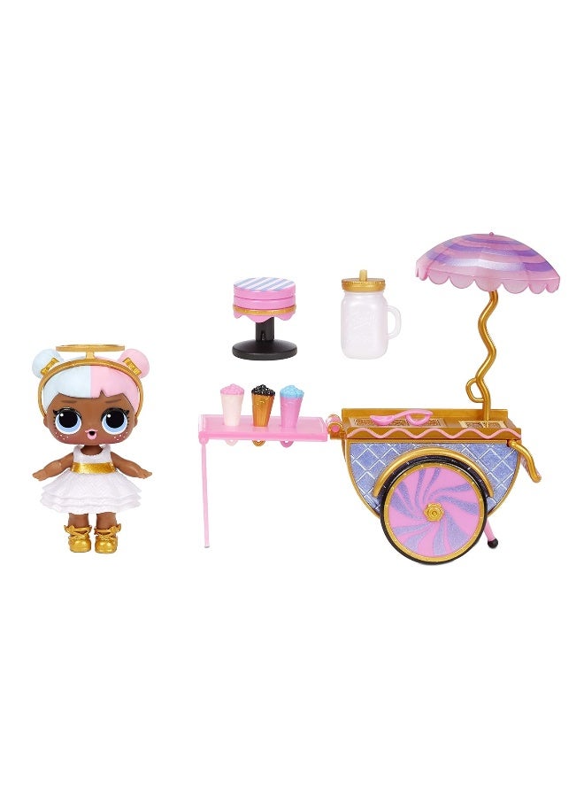 L.O.L. Surprise! LOL Surprise Furniture Sweet Boardwalk with Sugar Doll and 10+ Surprises, Doll Candy Cart Furniture Set, Accessories