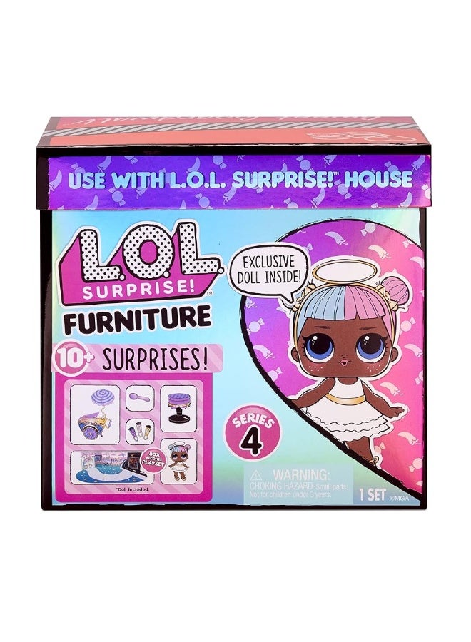 L.O.L. Surprise! LOL Surprise Furniture Sweet Boardwalk with Sugar Doll and 10+ Surprises, Doll Candy Cart Furniture Set, Accessories