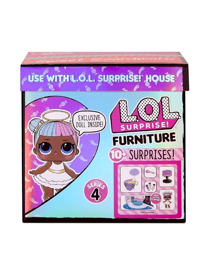 L.O.L. Surprise! LOL Surprise Furniture Sweet Boardwalk with Sugar Doll and 10+ Surprises, Doll Candy Cart Furniture Set, Accessories