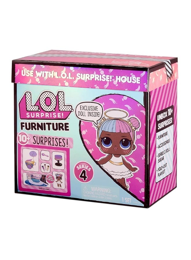 L.O.L. Surprise! LOL Surprise Furniture Sweet Boardwalk with Sugar Doll and 10+ Surprises, Doll Candy Cart Furniture Set, Accessories