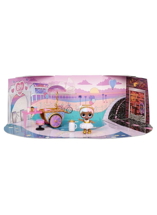 L.O.L. Surprise! LOL Surprise Furniture Sweet Boardwalk with Sugar Doll and 10+ Surprises, Doll Candy Cart Furniture Set, Accessories