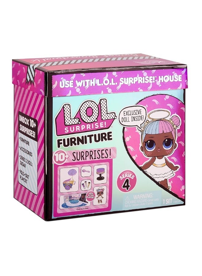 L.O.L. Surprise! LOL Surprise Furniture Sweet Boardwalk with Sugar Doll and 10+ Surprises, Doll Candy Cart Furniture Set, Accessories