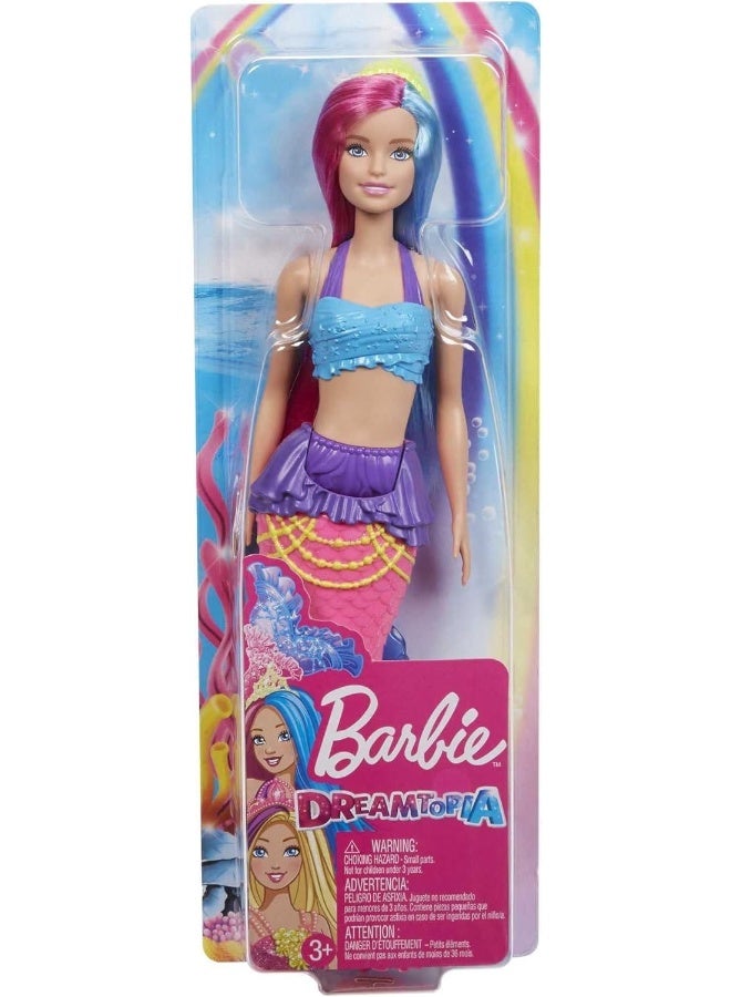 Barbie Dreamtopia Mermaid Doll, 12-inch, Pink and Blue Hair, with Tiara