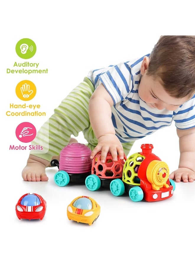 iPlay, iLearn Baby Toy Train, Infant Soft Cars for 6-12 Month Boy, Musical Push N Go Truck, Toddler Sensory Ball Rattle, Development Grasp Babies Birthday Gift 7 8 9 10 18 Month 1 2 Year Old Girl