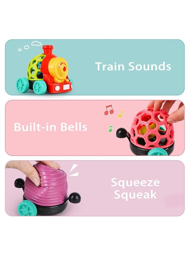 iPlay, iLearn Baby Toy Train, Infant Soft Cars for 6-12 Month Boy, Musical Push N Go Truck, Toddler Sensory Ball Rattle, Development Grasp Babies Birthday Gift 7 8 9 10 18 Month 1 2 Year Old Girl