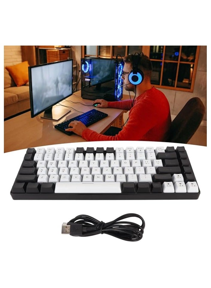 84 Keys Wired Mechanical Keyboard, RGB Backlit Gaming Keyboard, Ergonomically Curved Quiet Wired Keyboard, Portable Keyboard,Hot Swappable Mechanical Keyboard (Black) (DNEId5kgrgu4wp-12)