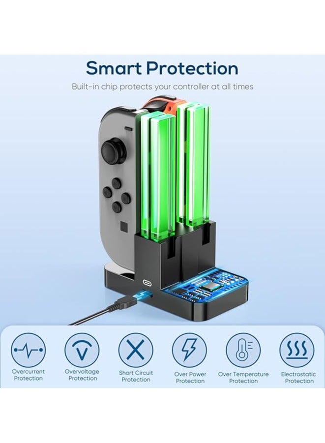 Charging Dock Replacement for Switch & Charger for Switch OLED Joy Cons, Charging Station for Switch with a USB Type-C Charging Cord- Black