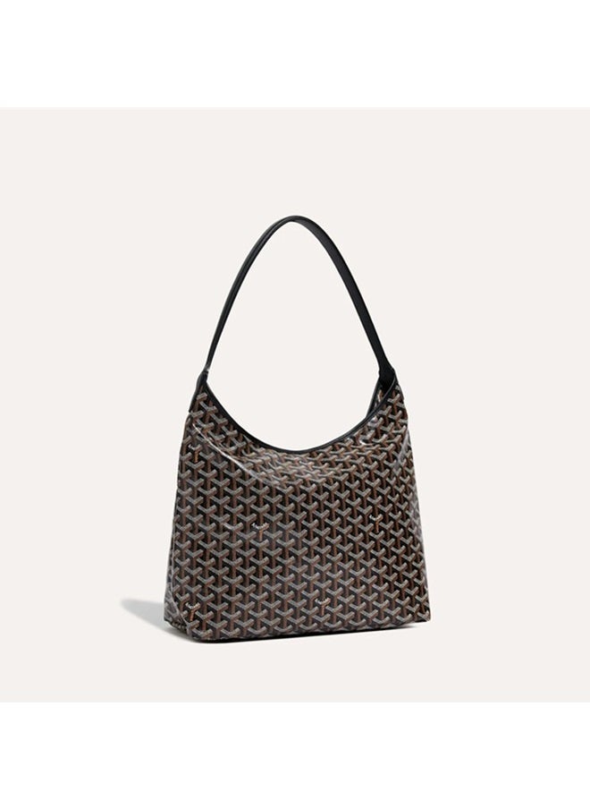 Women's Fashionable Pu Leather Woven Texture Tote Bag Casual Versatile Large Capacity Underarm Bag Inner Matte And Scratch Resistant Casual Handbag