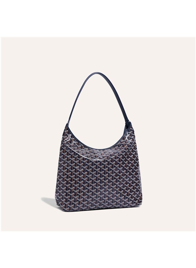 Women's Fashionable Pu Leather Woven Texture Tote Bag Casual Versatile Large Capacity Underarm Bag Inner Matte And Scratch Resistant Casual Handbag