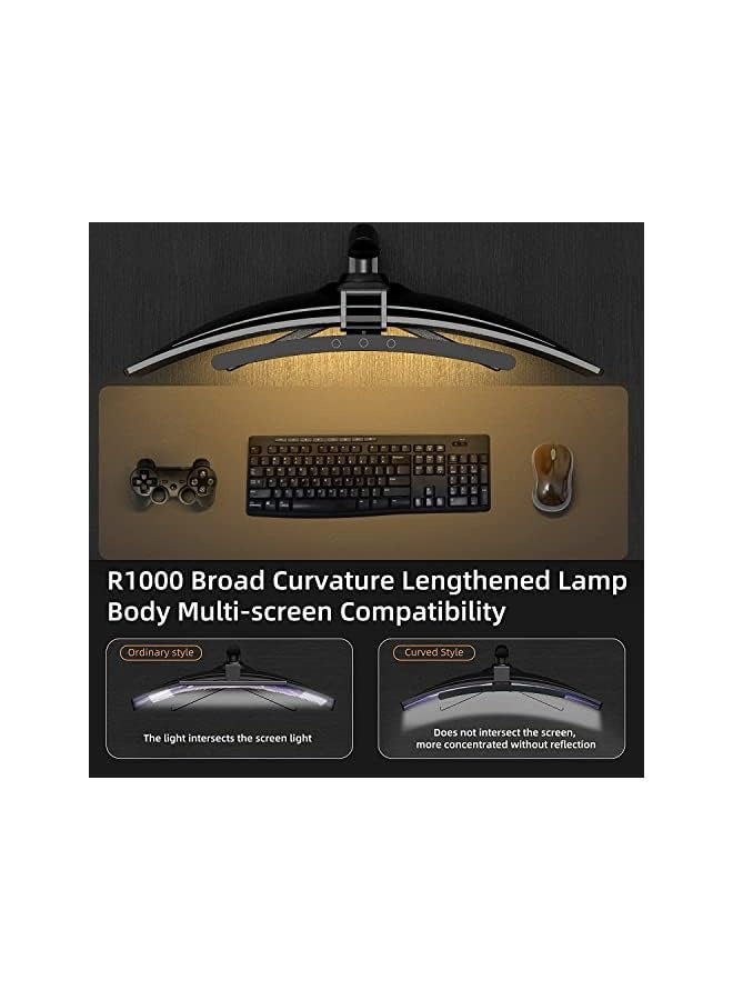 Curved Monitor Light Bar for Curved Monitor,E-Reading LED Monitor Light with 3 Color Temperature Modes Stepless Dimming,Monitor Lamp with USB Powered for Work and Office