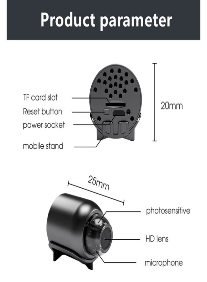 NEW X5 Mini Camera HD1080P Compact Wireless WIFI Camera with Cyclic Recording Function Suitable for Outdoor Camping and Home Use