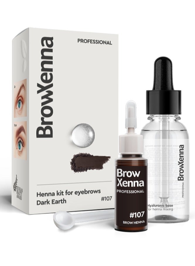 Brow Henna Kit with Hyaluronic Mixing Base Included | #107 Dark Earth