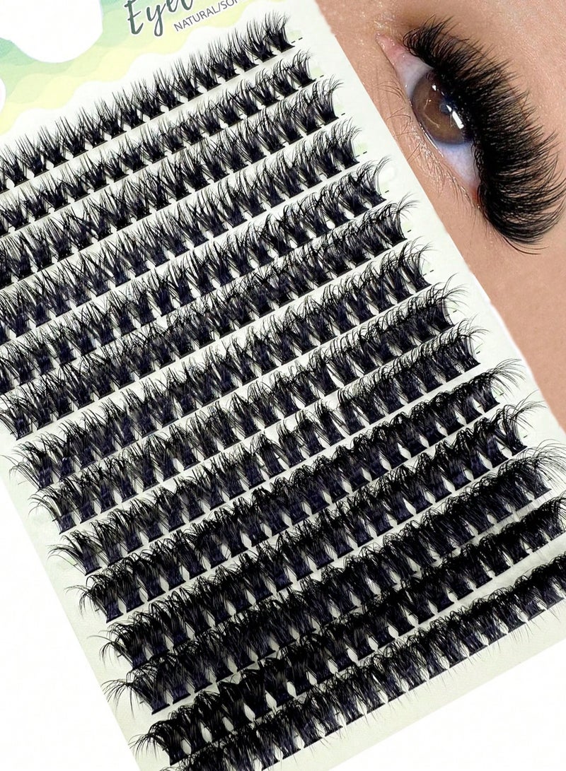 280Pcs 80D Curling Eyelashes Natural Eyelashes Curly Soft DIY Personalized Eyelashes Reusable Black