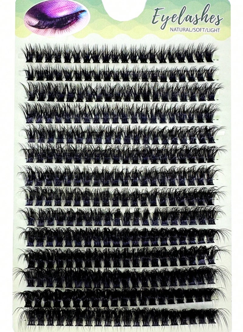 280Pcs 80D Curling Eyelashes Natural Eyelashes Curly Soft DIY Personalized Eyelashes Reusable Black