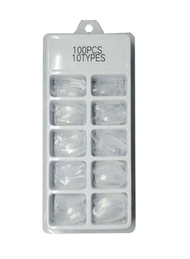 100 Piece Fake Nail Set Clear