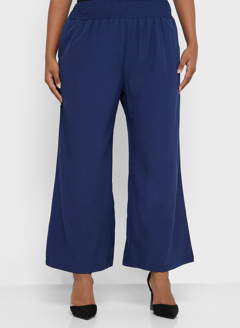 Wide Leg Pants With Elasticated Waist