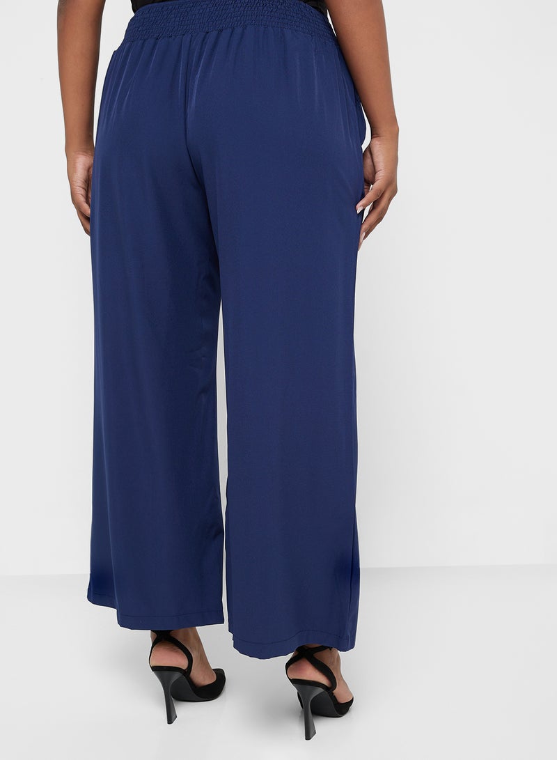 Wide Leg Pants With Elasticated Waist