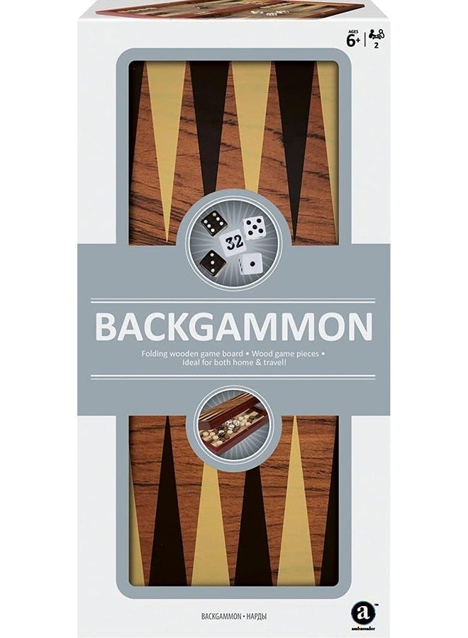 Merchant Ambassador - Folding Wood Backgammon Set | Folding Wood Backgammon | Wood Backgammon | Backgammon for Kids | Kids Wood Backgammon