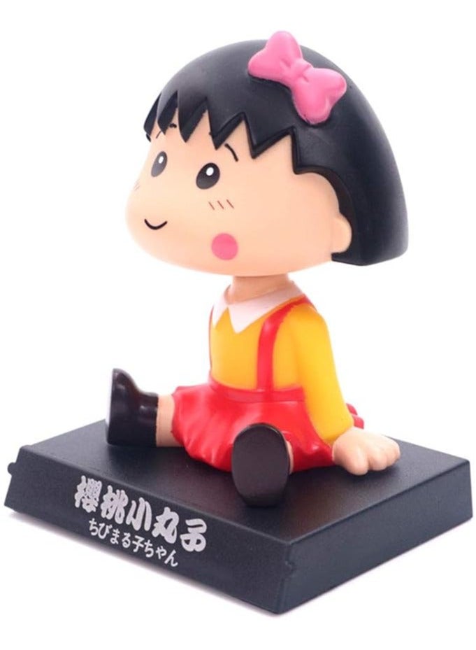 GCT Bobbleheads for Cars - Cute Animated Head Bobs, Mobile Phone Holder & Desk Decor, Ideal Gift for All Ages - Crayon Shin-Chan & Chibi Maruko Action Figures