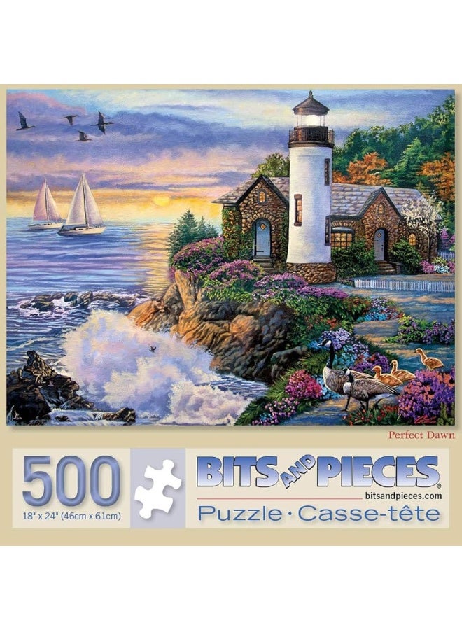 Bits and Pieces - 500 Piece Jigsaw Puzzle for Adults â€“ â€˜Perfect Dawnâ€™ 500 pc Large Piece Jigsaw Designed by Artist Laura Glen Lawson - 18â€ x 24â€