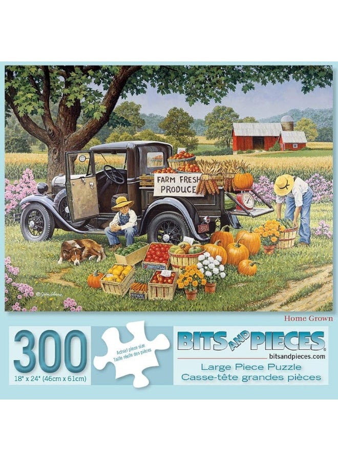 Bits and Pieces â€“ 300 Piece Jigsaw Puzzle for Adults - â€˜Fall on The Farmâ€™ â€“ 300 pc Large Piece Jigsaw by Artist John Sloane - 18