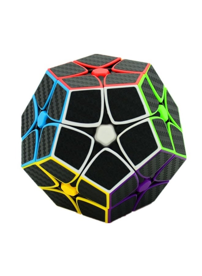 CuberSpeed Phantom Carbon Fiber Sticker 2x2 Megaminx stickerless Magic Cube Kilominx 2x2 with Black Sticker Speed Cube