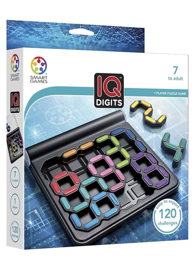 SmartGames IQ Digits Math Deduction Travel Game for Ages 7 - Adult with 120 Challenges