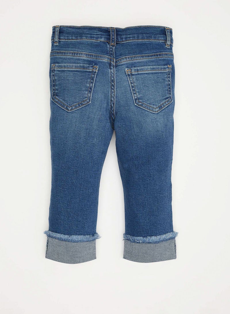 Straight Fit Double Pocket Jean Pants