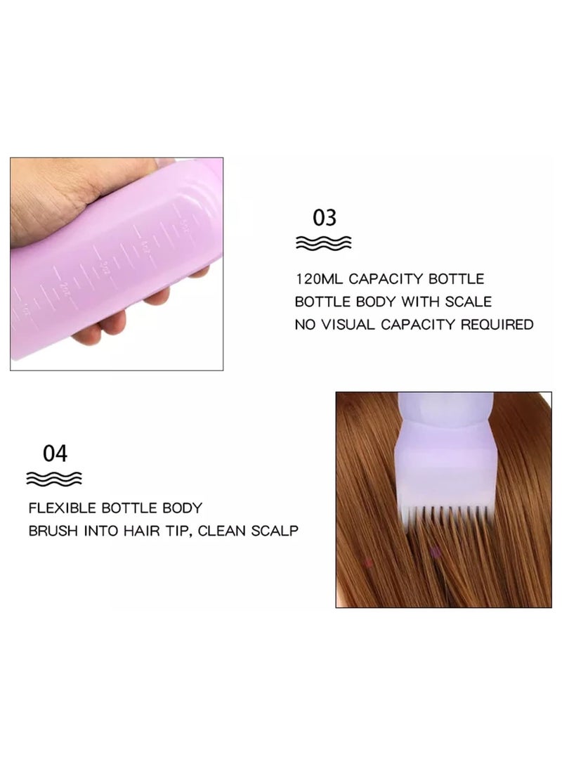 2 Piece Hair Dye Applicator Bottle With Brush Purple/White 17x4.5cm