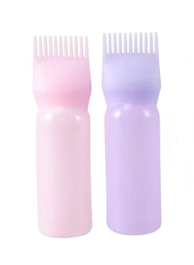 2 Piece Hair Dye Applicator Bottle With Brush Pink/Purple 17x4.5cm