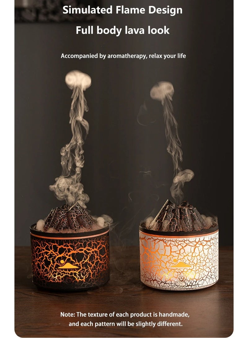 Volcano Fire Flame Air Mini Humidifier Aroma Diffuser Essential Oil with Remote Control Jellyfish for Home Fragrance Mist