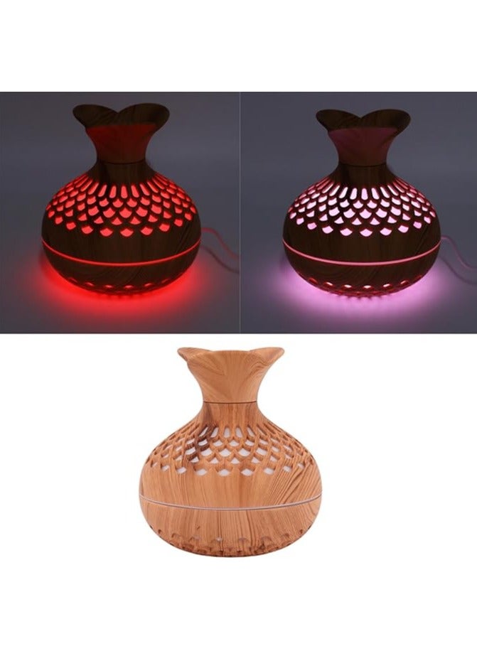 Essentiall Oil Diffuser, 300mL Aromatherapy Scented Oil Diffuser, Vase Shap Fragrant Oil Humidifier Vaporizer With 7 Colorful LED Lights, Scented Mist Maker, USB Aroma Diffuser For Home Office