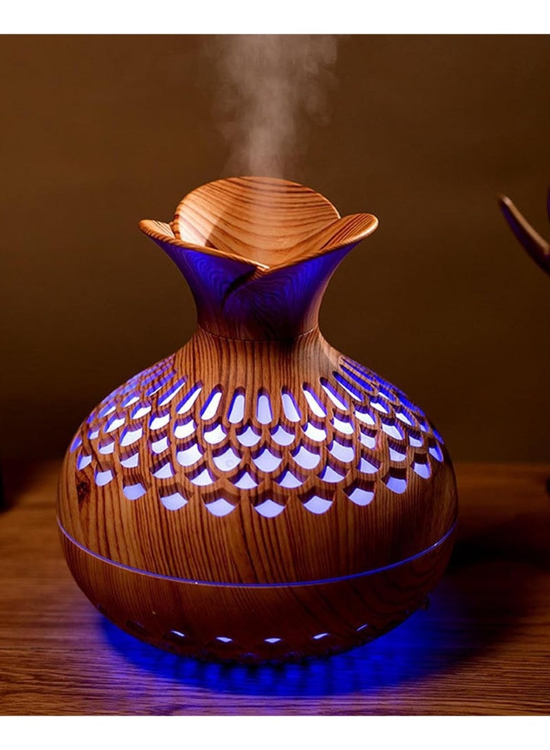 Essentiall Oil Diffuser, 300mL Aromatherapy Scented Oil Diffuser, Vase Shap Fragrant Oil Humidifier Vaporizer With 7 Colorful LED Lights, Scented Mist Maker, USB Aroma Diffuser For Home Office