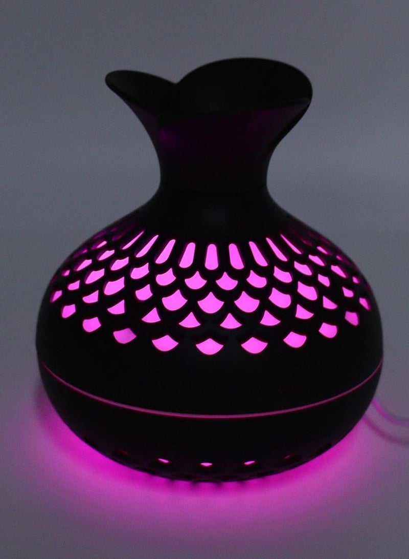 Essentiall Oil Diffuser, 300mL Aromatherapy Scented Oil Diffuser, Vase Shap Fragrant Oil Humidifier Vaporizer With 7 Colorful LED Lights, Scented Mist Maker, USB Aroma Diffuser For Home Office