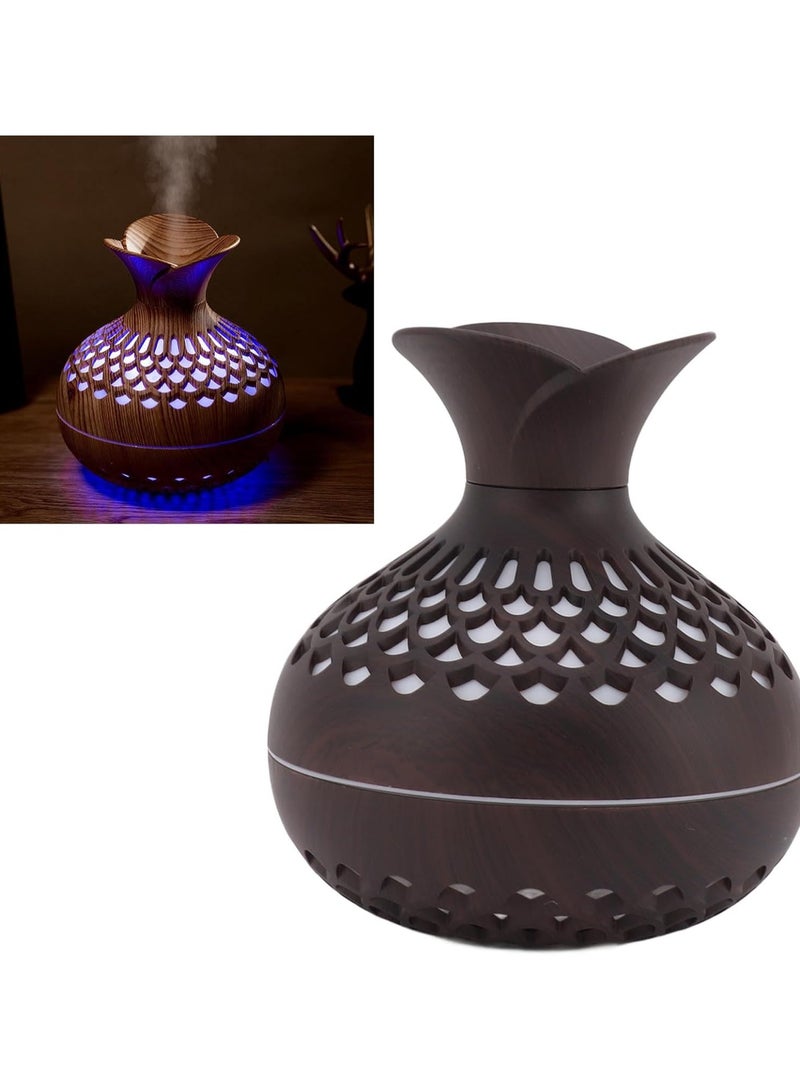 Essentiall Oil Diffuser, 300mL Aromatherapy Scented Oil Diffuser, Vase Shap Fragrant Oil Humidifier Vaporizer With 7 Colorful LED Lights, Scented Mist Maker, USB Aroma Diffuser For Home Office