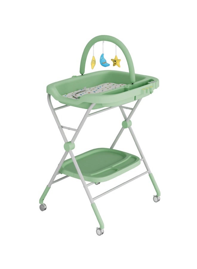 Multifunctional Baby Changing Station with Storage Shelf and Toy Bar – Adjustable Height