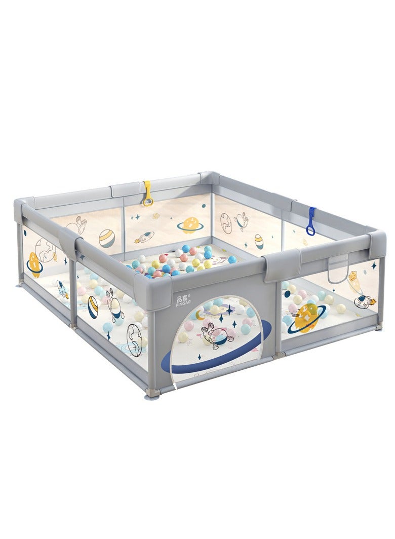 180cm X 200cm Playpen With Non-Slip Suction Cup And Mat With 60 Ocean Balls