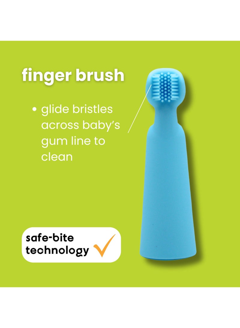 oogiebear Baby Finger Brush & Tongue Scraper - Gentle Oral Care, Soft Silicone, BPA-Free, for Infants & Toddlers