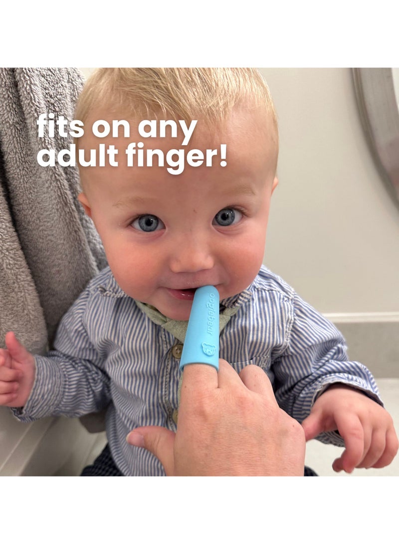 oogiebear Baby Finger Brush & Tongue Scraper - Gentle Oral Care, Soft Silicone, BPA-Free, for Infants & Toddlers