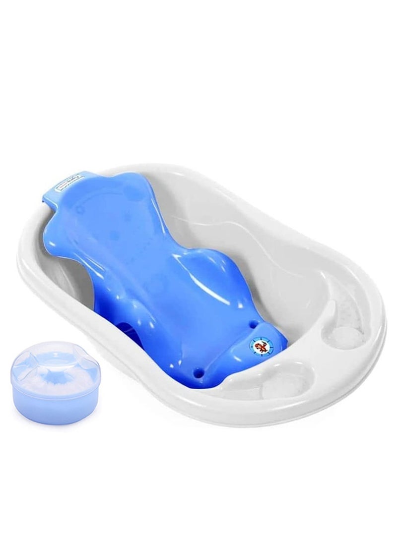 Sunbaby Buy 2 Get 1 (Sunbaby Splash Bathtub, Baby Sling with Powder Puff Free) - Blue/White