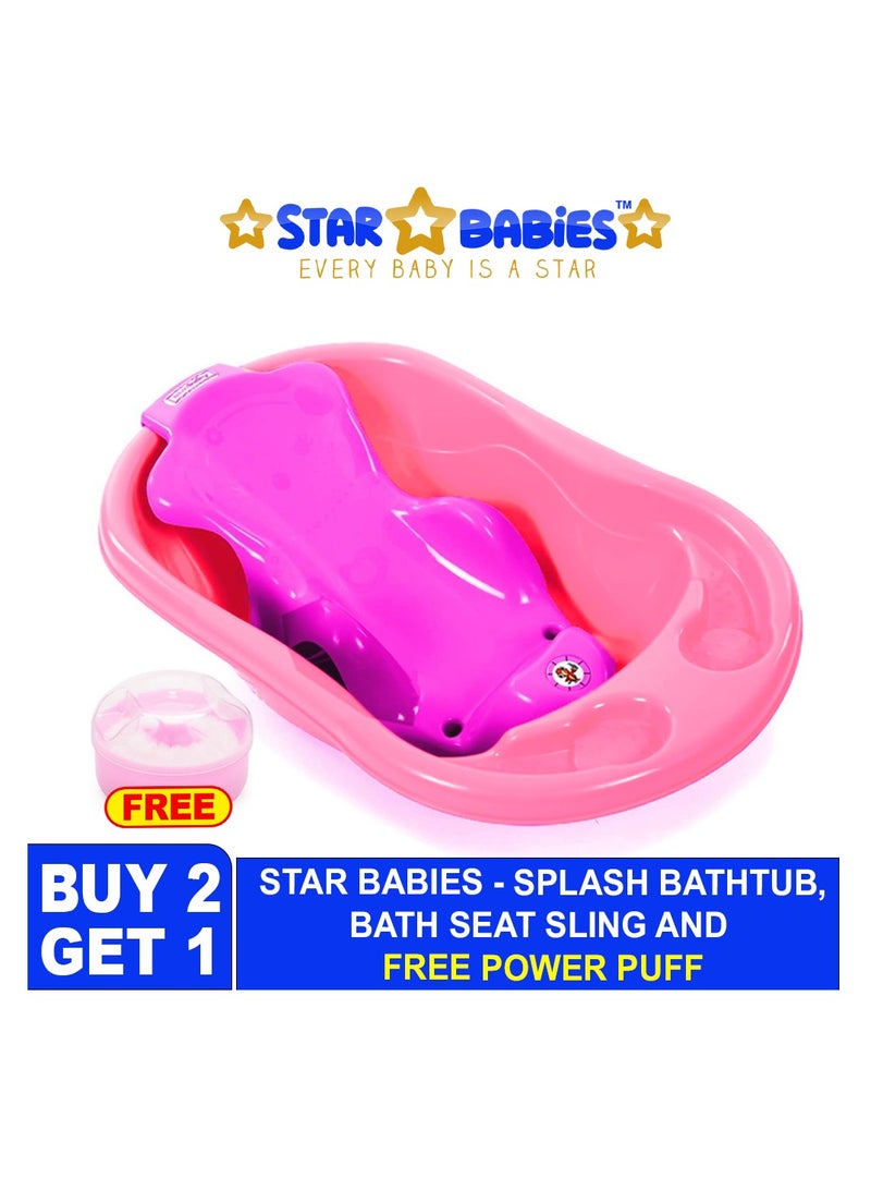 Sunbaby Buy 2 Get 1 (Sunbaby Splash Bathtub, Baby Sling with Powder Puff Free) - Pink