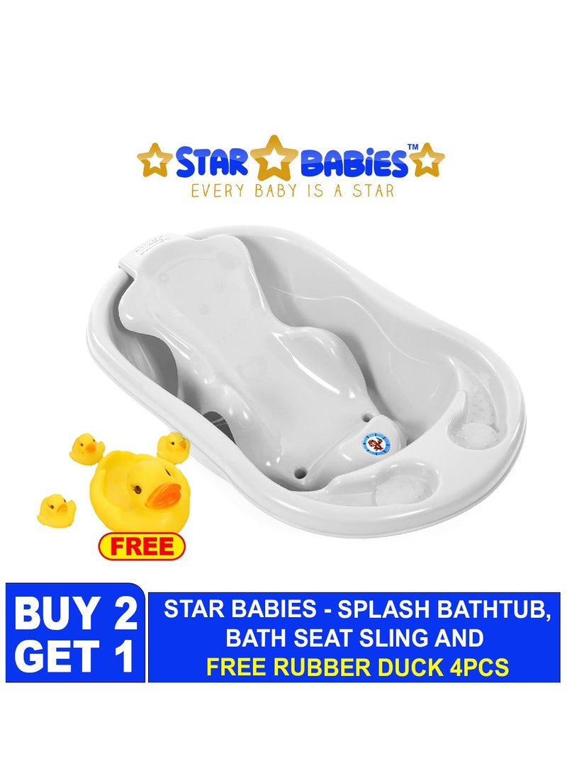 Sunbaby Buy 2 Get 1 (Sunbaby Splash Bathtub, Baby Sling with Powder Puff Free) - White/Yellow