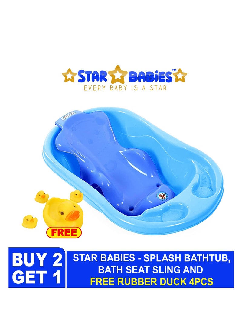 Sunbaby Buy 2 Get 1 (Sunbaby Splash Bathtub, Baby Sling with Powder Puff Free) - Blue/Yellow