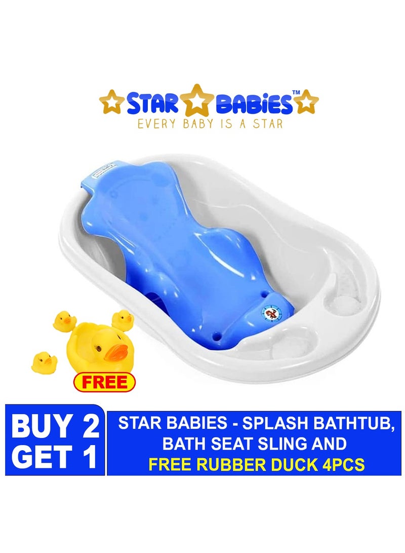 Sunbaby Buy 2 Get 1 (Sunbaby Splash Bathtub, Baby Sling with Powder Puff Free) - Blue/Yellow/White