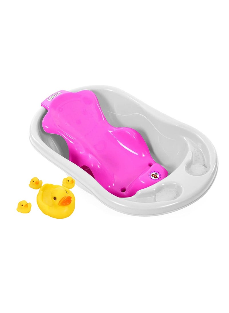 Sunbaby Buy 2 Get 1 (Sunbaby Splash Bathtub, Baby Sling with Powder Puff Free) - Pink/Yellow/White