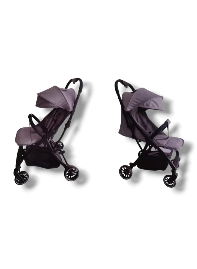 Kidilo Grey Adjustable Canopy Stroller Lightweight Design