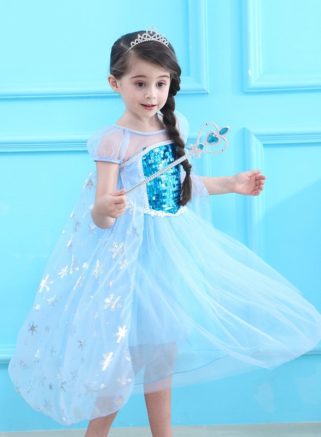 Frozen Princess Sequinsed Dress Blue