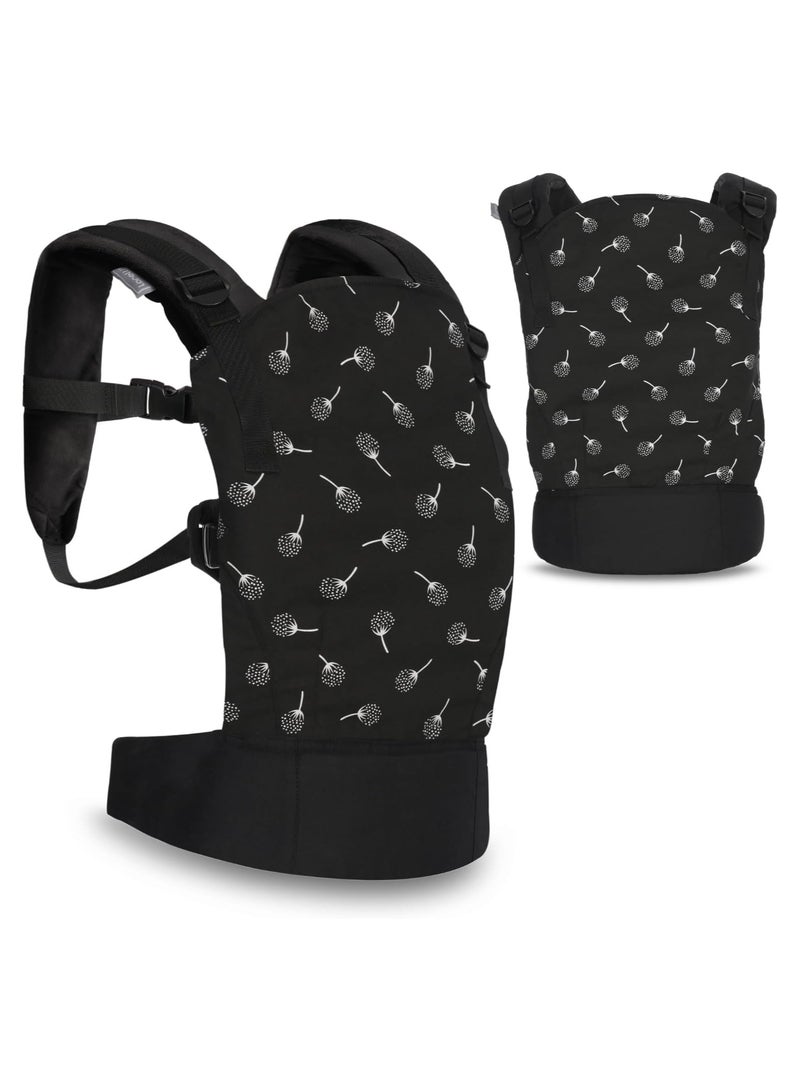 Lorelli Baby Carrier Wally with Head Support from 3 Months, Ergonomic Design, Lightweight, 100% Cotton, Ultra Soft, Adjustable Straps, Easy to Wear, Forward Facing, Face to Face, Black